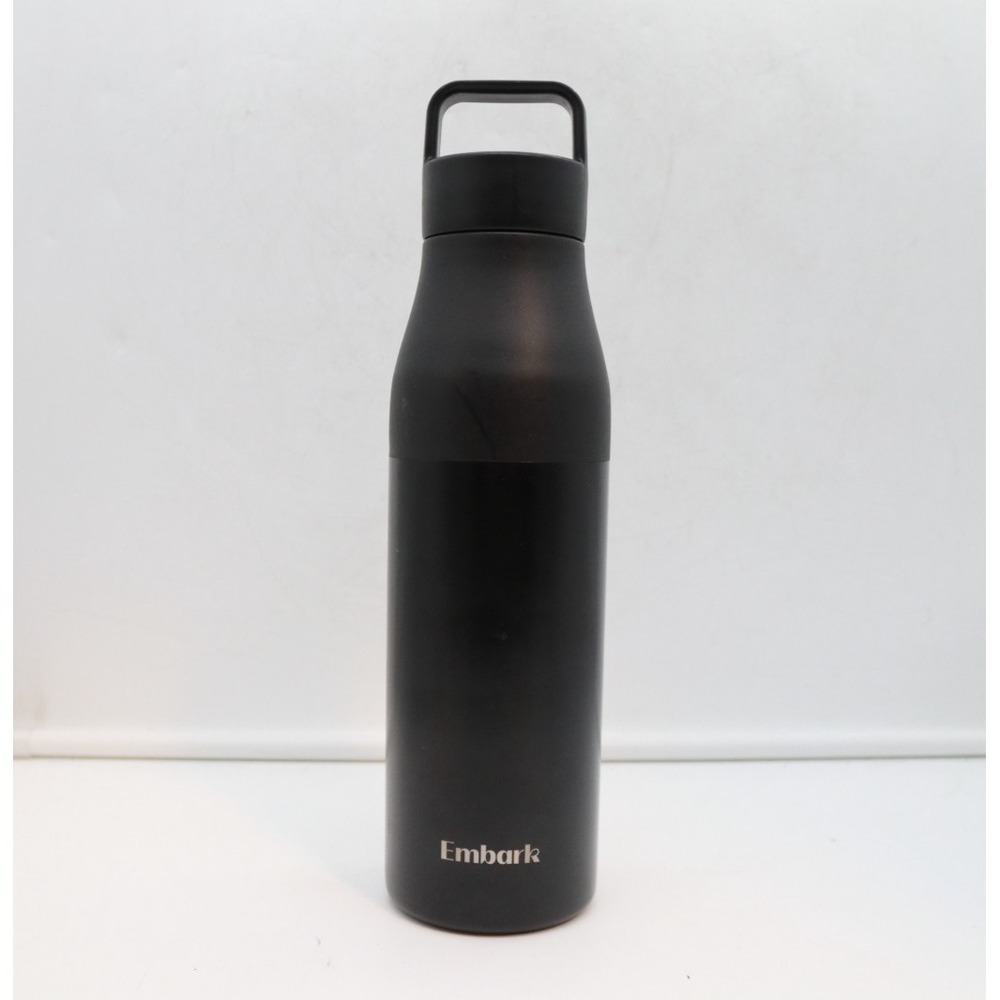 Embark 22oz Black Stainless Steel Outer Insulated Water Bottle with Handle Lid